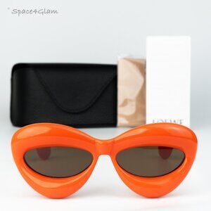 Loewe Men Sunglasses Orange Brown Cat Eye LW40097I INFLATED 42E NEW AUTHENTIC